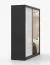 Armoire penderie Gorski 32 | 2 portes coulissantes | 2,0 m | Blanc / Noir | Miroir | 218 x 203 x 61 cm | Poignées métal