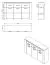 Buffet moderne Zemun 01 | 3 tiroirs, 3 portes, 6 compartiments | Chêne gris/blanc | 98 x 160 x 36,5 cm