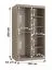 Penderie / Cachemire / 2 tringles / 5 compartiments / 100 x 62 x 200 cm / Porte miroir décorative / Armoire à portes coulissantes / Détails modernes