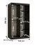 Armoire à portes coulissantes / Penderie à vêtements / Noir mat / 5 compartiments / 2 tringles / Étroite / 100 x 62 x 200 cm / Porte miroir décorative / Pour chambre à coucher