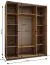 Penderie / Armoire à portes coulissantes / 245,5 x 190 x 64 cm / 2 portes coulissantes / 2 tringles à vêtements / 6 étagères / 11 compartiments / Couleur : Noir / Soft-Close