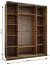 Penderie / Armoire à portes coulissantes / 2 portes coulissantes / 11 compartiments /245 x 200 x 64 cm / 6 étagères / 2 tringles à vêtements / Couleur : Cachemire / Soft-Close