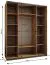 Penderie / Armoire à portes coulissantes / 2 tringles à vêtements / 2 portes coulissantes / 11 compartiments / Couleur : Blanc / 245,5 x 190 x 64 cm / Soft-Close / Miroir