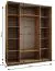 Penderie / Armoire à portes coulissantes / 11 compartiments / Soft-Close / 245,5 x 190 x 64 cm / 2 tringles à vêtements / 2 portes coulissantes / Couleur : Noir / Miroir