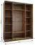 Penderie / armoire à portes coulissantes / 2 tringles à vêtements / 245,5 x 190 x 64 cm / 2 portes coulissantes / miroir / 11 compartiments / Soft-Close / Couleur : Noir