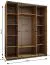 Penderie / Armoire à portes coulissantes / Couleur : Cachemire / 11 compartiments / Soft-Close / 2 portes coulissantes / 2 tringles à vêtements / Miroir / 245,5 x 190 x 64 cm