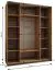 Penderie / Armoire à portes coulissantes / 245,5 x 200 x 64 cm / 11 compartiments / 2 tringles à vêtements / 2 portes coulissantes / Soft-Close / Miroir / Couleur : Chêne Artisan