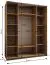 Penderie / Armoire à portes coulissantes / 2 tringles à vêtements / 2 portes coulissantes / 245,5 x 200 x 64 cm / Soft-Close / Couleur : Noir / Miroir / 11 compartiments