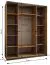 Penderie / Armoire à portes coulissantes / 245,5 x 200 x 64 cm / 2 tringles à vêtements / 11 compartiments / miroir / 2 portes coulissantes / Soft-Close / Couleur : Cachemire