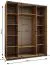 Penderie / Armoire à portes coulissantes / 245,5 x 190 x 64 cm / Couleur : Noir / Miroir / Soft-Close / 2 tringles à vêtements / 2 portes coulissantes / 11 compartiments