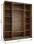 Penderie / Armoire à portes coulissantes / 245,5 x 200 x 64 cm / Soft-Close / Miroir / 2 tringles à vêtements / 2 portes coulissantes / Couleur : Cachemire / 11 compartiments