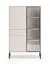 Vitrine / Cachemire / Pieds métalliques / 1 tiroir / Verre graphite trempé / Éclairage LED inclus / 7 compartiments / Fonction push-to-open / 92 x 40 x 150 cm