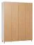 185 cm de large Armoire avec 2 portes, 11 casiers et 2 tiroirs | Couleur: Chêne / Blanc | Profondeur: 57 cm Abbildung