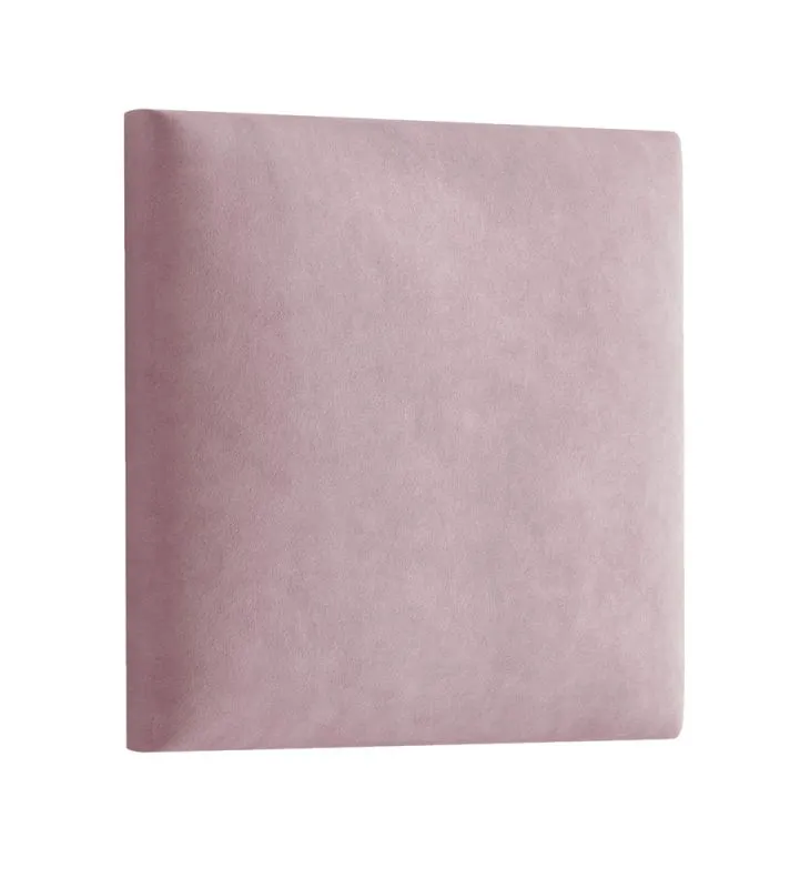 Panneaux rembourrés, lot de 10, Couleur : Rose, Revêtement : Velours, dimensions : 30 x 30 cm