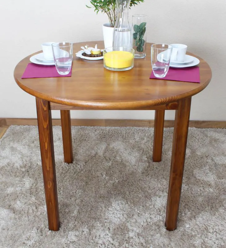 Bois massif Table 90x90 cm Pin, Couleur: Chêne Abbildung