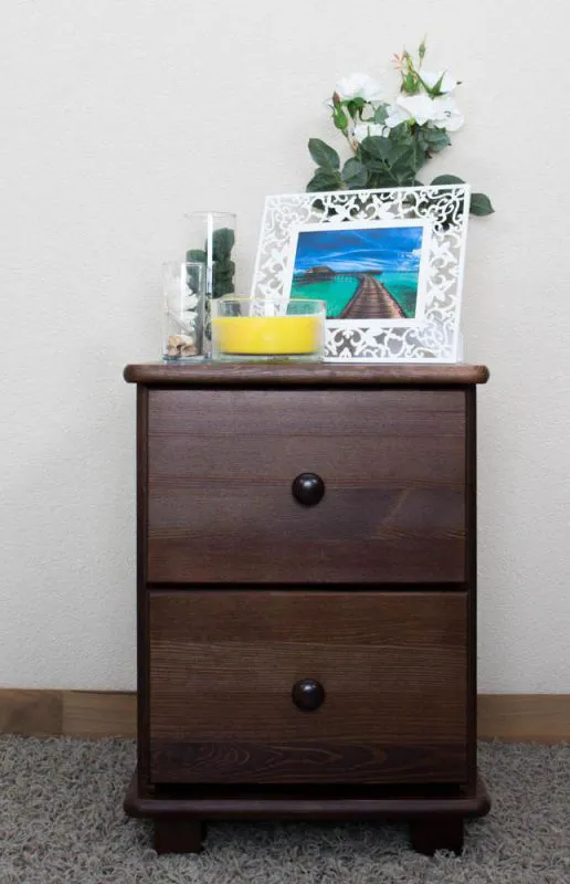 Table de nuit Noisette 55x42x47 (HxLxP) Pin massif Abbildung