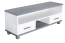 Meuble TV chambre ado Hermann 09 | Blanc blanchi & Gris | 51 x 140 x 40 cm | Pin partiellement massif