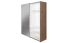 Armoire à portes coulissantes / penderie Gataivai 04, Couleur : Beige brillant / Noyer - 224 x 182 x 65 cm (H x L x P)