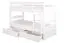 Lits superposés pour adultes "Easy Premium Line" K18/n avec 2 tiroirs et 2 caches, tête de lit ajourée, Hêtre massif blanc - 90 x 200 cm, (L x P) convertibles