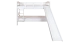 Lit mezzanine blanc avec toboggan 80 x 190 cm, en hêtre massif laqué blanc, convertible en deux lits simples, "Easy Premium Line" K26/n