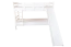 Lit mezzanine blanc avec toboggan 80 x 190 cm, en hêtre massif laqué blanc, convertible en deux lits simples, "Easy Premium Line" K28/n