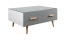 Table basse Hohgant 08 blanc/gris brillant | 90 x 62 x 47 cm | 1 tiroir, design moderne