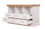 Meuble TV style campagne | Pin blanc & marron | 75 x 127 x 46 cm | 6 tiroirs | Série Badile