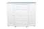 Commode en pin massif blanc Junco 167 | 4 tiroirs, 6 niches | 100 x 120 x 47 cm | Style moderne