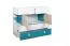 Commode Aalst 22 chambre ado | Chêne, blanc, bleu | 90 x 110 x 40 cm | 6 tiroirs, 2 portes
