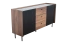 Commode design Mairenke 05 | Noyer & Noir mat | 79 x 150 x 40 cm | Rangement spacieux