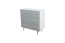 commode Hohgant 03, couleur : blanc / gris brillant - 92 x 90 x 42 cm (h x l x p)