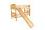Lit superposé enfant avec toboggan 80 x 190 cm | Hêtre massif verni naturel | Séparable en 2 lits | Easy Premium Line K25/n