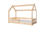 Lit d'enfant / Lit maison en pin massif nature D5, sommier à lattes inclus - Surface de couchage : 80 x 160 cm (l x L)