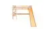 Lit mezzanine enfant avec toboggan 120 x 200 cm | Hêtre massif naturel | Convertible en lit simple | Easy Premium Line K31/n