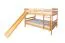 Lit superposé avec toboggan 160 x 190 cm | Bois de hêtre massif naturel | Séparable en 2 lits | Easy Premium Line K32/n