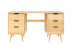 Bureau Aurornis 68 en pin massif naturel | 6 tiroirs | 75 x 142 x 55 cm | Design moderne et robuste