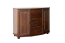 Commode 3 tiroirs et 4 compartiments Junco 171 | Pin massif noyer | 78 x 100 x 47 cm | Montage facile