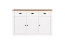 Commode Segnas 02 | Pin blanc & Chêne brun | 88 x 130 x 43 cm | 3 portes, 3 tiroirs