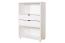 Bibliothèque en pin massif blanc Junco 48B | 120 x 80 x 42 cm | 2 niches & 2 tiroirs | Design moderne