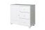 Commode pin massif blanc Junco 178 | 3 tiroirs, 2 compartiments | 78x90x42 cm | Montage facile | Stable et spacieuse