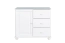 Commode pin massif blanc Junco 178 | 3 tiroirs, 2 compartiments | 78x90x42 cm | Montage facile | Stable et spacieuse