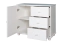 Commode pin massif blanc Junco 178 | 3 tiroirs, 2 compartiments | 78x90x42 cm | Montage facile | Stable et spacieuse