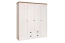 Armoire penderie Segnas 16 | Style campagne chic | Pin blanc & chêne brun | 198 x 171 x 53 cm