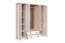 Armoire penderie Segnas 16 | Style campagne chic | Pin blanc & chêne brun | 198 x 171 x 53 cm