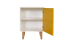 Chambre d'enfant - Table de chevet Syrina 14, Couleur : Blanc / Jaune - Dimensions : 72 x 54 x 45 cm (H x L x P)