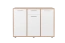 Commode Palpala 08, couleur : Chêne Sonoma / Blanc - 85 x 119 x 41 cm (H x L x P)