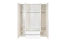 Armoire à portes battantes / penderie Siumu 29, Couleur : Blanc / Blanc brillant - 224 x 182 x 56 cm (H x L x P)