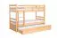 Lits superposés pour adultes "Easy Premium Line" K20/h avec couchage supplémentaire et 2 caches, tête et pied de lit droits, en hêtre massif naturel - couchage : 90 x 200 cm (l x L), séparables