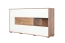 Commode Manase 07, couleur : brun chêne / blanc brillant - 97 x 180 x 41 cm (h x l x p)