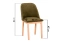 Chaise Dorpat grise rembourrée, rembourrage en mousse T-25, hauteur d'assise de 47 cm, construction en hêtre massif, couleur du bois noir, aspect classique
